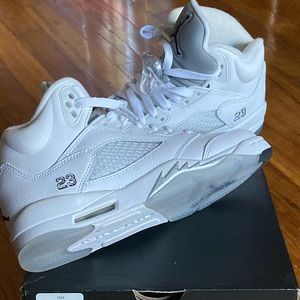 Air Jordan 5 Retro White/Black-Metallic Silver